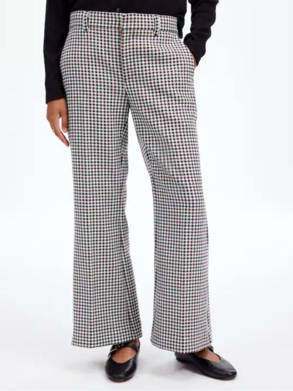 Madewell Wide Leg  Cropped Plaid Dress Pants Kick Out Size 12 New